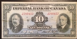 Reproduction Copy 1934 $10 Bill Imperial Bank Toronto Chartered Bank Note - £3.11 GBP