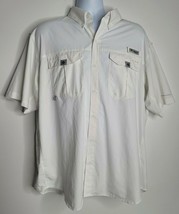 Columbia Mens PFG Fishing Shirt XL White Button Vented Short Sleeve Omni... - £15.46 GBP