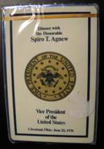 Spiro T Agnew Playing Cards Dinner with Vice President Cleveland OH 1970 Sealed - £12.50 GBP