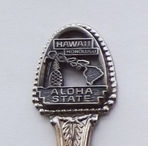 Collector Souvenir Spoon USA Hawaii Honolulu Aloha State Map Pineapple Emblem - £2.33 GBP
