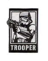 Star Wars StormTrooper with Blaster Embroidered Vertical Patch, NEW UNUSED - £6.25 GBP