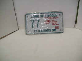Vtg 1998 Illinois Dukane Abate 12th Annual Toy Food Run Motorcycle Licen... - $17.81