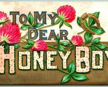 Grande Lettera Floreale Greetings To My Dear Honey Boy Unp Non Usato DB ... - $9.05
