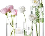 Four-Piece Glass Cylinder Vase Set, Measuring 4, 6, 8, And 10 Inches In ... - $33.92