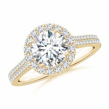 ANGARA Lab-Grown Diamond Halo Ring in 14k Solid Gold (Carat-1.75 Ct.tw) - £2,728.10 GBP