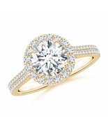 ANGARA Lab-Grown Diamond Halo Ring in 14k Solid Gold (Carat-1.75 Ct.tw) - £2,725.21 GBP