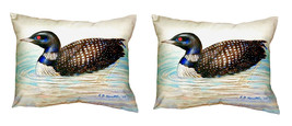 Pair of Betsy Drake Loon No Cord Pillows 15 Inch X 22 Inch - £63.30 GBP