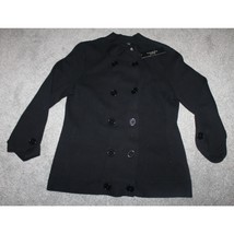 Nice NEW Size L Large Woman&#39;s Talbots Black Blazer Button Front Cotton Polyester - £51.39 GBP