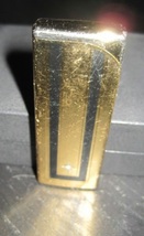 COLIBRI Art Deco GOLD Black Tone Automatic Gas Butane Lighter Made in JAPAN - $16.99