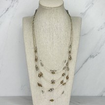 Chico&#39;s Gold and Silver Tone Beaded Multi Strand Wire Necklace - £10.11 GBP