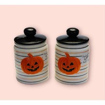 Fall Harvest Jack-o-Lantern Hand-Painted Halloween Canisters by Lang-NEW - £24.86 GBP