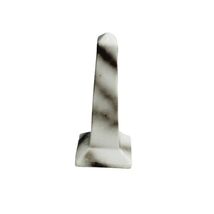Ceramic Marble Style Obelisk Figurine Small 4 Inch Vintage Japan Black &amp; White - £11.71 GBP