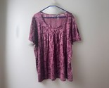 Apt 9 Woman Short Sleeved Knit Blouse Womens Plus Size 2x Purple Burner ... - $13.74