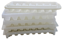 5 Lot Pop Out Easy Release Stackable White Ice Cube Trays - £3.19 GBP