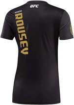 Reebok UFC Ronda Rousey V-Ausschnitt Kurzärmliges Trikot T-Shirt, Schwarz, XL - £19.68 GBP