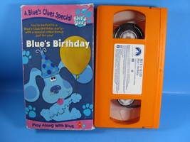 Nick Jr Blue’s Clues Play Along Blues Birthday VHS Video Tape Nickelodeon ORANGE - £11.18 GBP