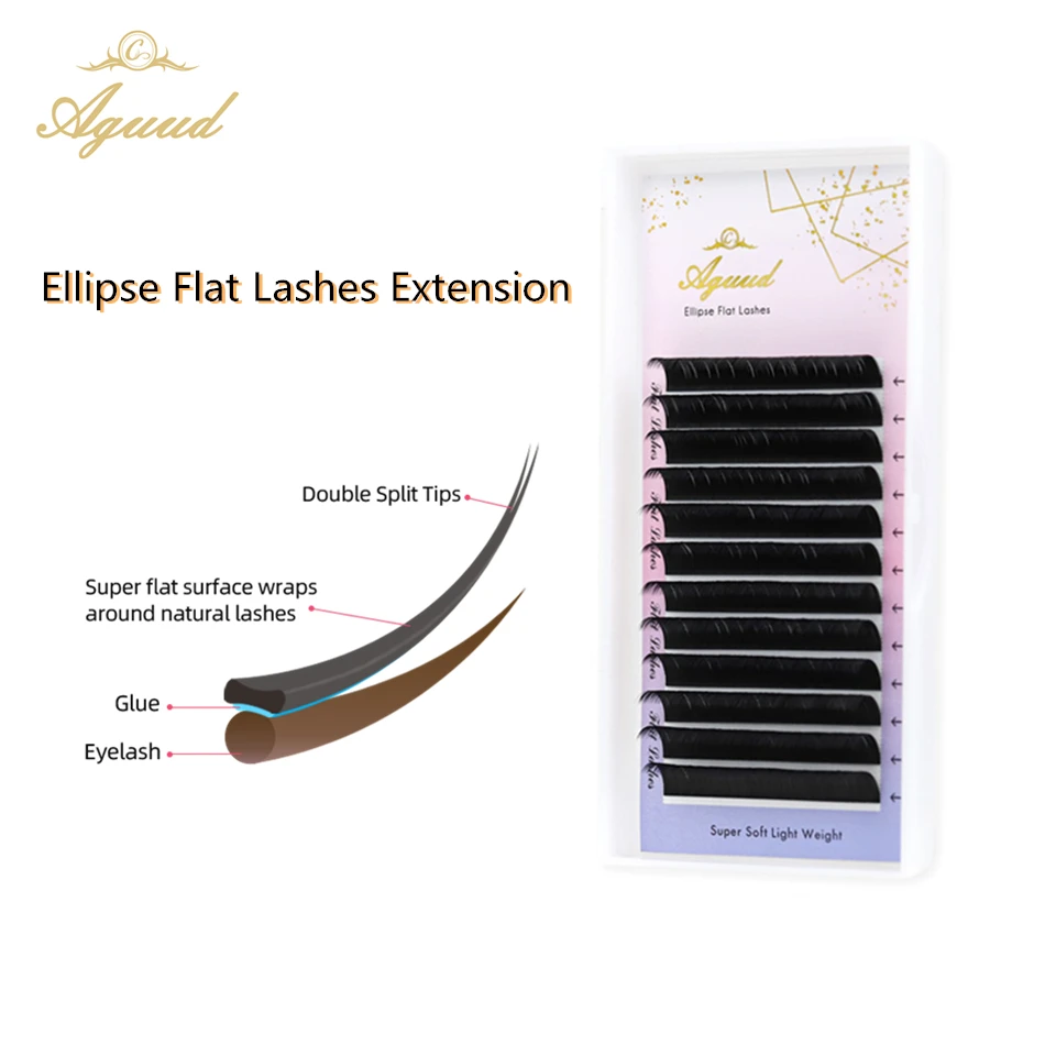 Lat lashes natural soft split tips y shape false flat eyelashes professional deep black thumb200