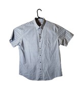 Van Heusen Traveler Brown Gray Gingham Button Down Short Sleeve Shirt - $18.69