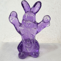 Glass Bunny Rabbits Easter 5&quot; Pink Purple Lot of 2 Flash Colored Glass F... - £7.73 GBP
