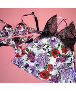 NWT Victoria&#39;s Secret 32B BOMBSHELL BRA SET+S SLIP BLACK PURPLE red SHIN... - $189.55 CAD