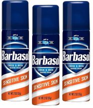 Barbasol Shave Cream Sensitive Skin Travel size 2 oz (Pack of 3) - $9.89