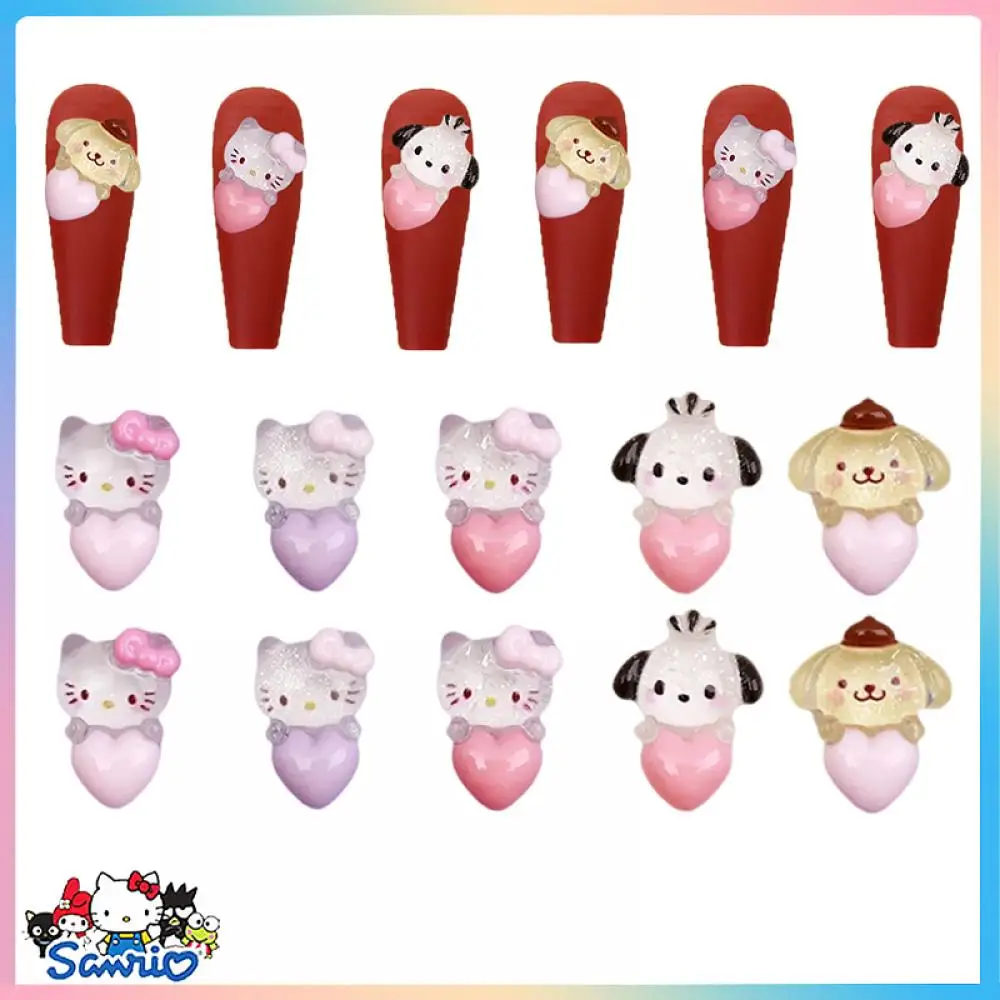 20Pcs Anime Sanrios Hello Kitty Nail Accessories Charm Kuromi Pochacco Diy - £8.34 GBP+