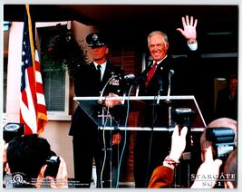 Stargate SG-1 2003 Press Photo Military Ceremony with Flag and Microphones - $4.85