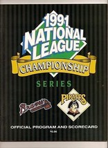 1991 NLCS Game program Atlanta Braves @ Pittsburgh Pirates NL Championship - $43.24