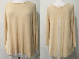 Olivia Sky Womens Tunic Knit Ivory Size Medium Top Shirt Open Back Long ... - £14.55 GBP