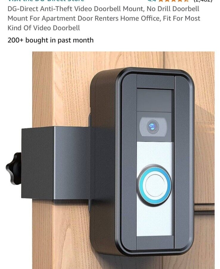 Anti-Theft Video Doorbell Mount, No Drill Doorbell Mount For Apartment B... - $11.76