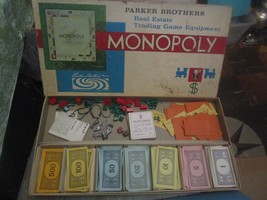 Parker Brothers 1961 Vintage Monopoly Board Game 8 metal tokens complete - £11.02 GBP