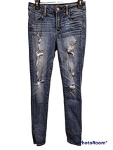 American Eagle Hi Rise Jegging Jeans Womens Size 4 Distressed Med Wash F... - £11.59 GBP