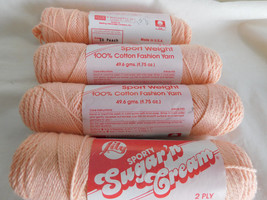 Sugar N Cream Sport Weight Peach lot of 3 dye Lot 006 - £17.04 GBP