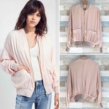 Urban Outfitters Silence + Noise Oversized Bomber Jacket Pink Full Zip W... - $24.74