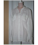 Women's Tommy Hilfiger White Roll Tab long sleeve Button Up Dress Shirt ... - $15.00