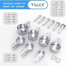 Stainless Steel Measuring Cups &amp; Spoons Set,Coffee Scoop Spoon,Kitchen G... - $34.29+