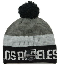 Los Angeles Kings Reebok NHL Hockey Waffle Knit Beanie Pom Pom Toque Winter Hat - £16.62 GBP