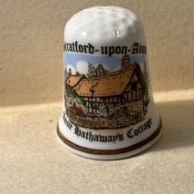 Stratford-Upon-Avon Anne Hathaway’s Cottage Cotswold English Bone China Thimble - £5.62 GBP