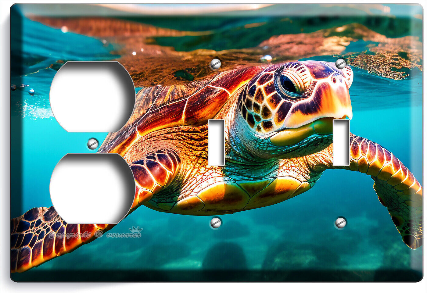 DOLPHINS AT FULL MOON SPLASHING LIGHT SWITCH OUTLET WALL PLATES ROOM OCEAN DECOR Item image 11