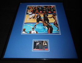 Jason Kidd 16x20 Framed Game Used Shooting Shirt &amp; Photo Display Mavericks - £62.27 GBP