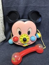 Vintage Mickey Mouse Phone Baby Toy by Mattel Clairbois 1984 - $11.88