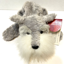 Vintage Russ Gin the Schnauzer Plus Stuffed Animal Dog Gray White with T... - $24.48