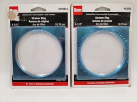 Oatey Square Tile/Strainer Ring 4-1/4” Stainless Steel 420424 Lot of 2  - £7.11 GBP