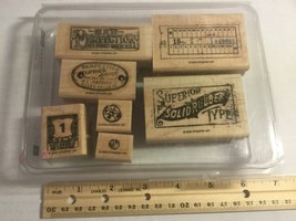 Stampin Up 2005 “Aged To Perfection” Set Of 7 Wood Block Rubber Mounted ... - £10.90 GBP