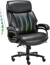Black Big And Tall Office Chair, 400 Lbs., Heavy Duty, Padded Armrests. - £197.16 GBP