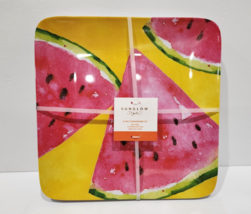 Sunglow Style Watermelon MELAMINE Yellow Dinner Plates 4pc - £25.83 GBP