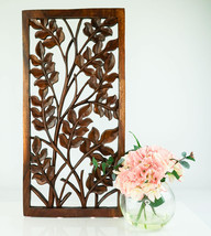Handmade Carved Teak Wood Wall Art Decorative Sculpture Hanging Panel Sculpture  - £161.49 GBP