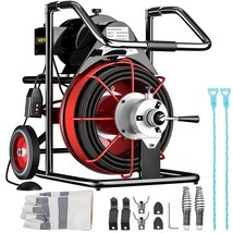 VEVOR 100FT x 3/8Inch Drain Cleaner Machine Auto Feed fit 1&quot;(25mm) to 4&quot;(100mm)  - $543.29