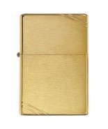 Zippo Windproof Lighter Vintage Brushed Brass w/Slashes - $55.31