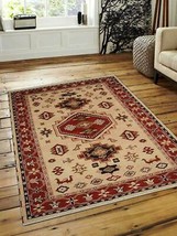 Glitzy Rugs UBSAF0101K1226A11 6 x 9 ft. Hand Knotted Afghan Wool &amp; Silk Round Ar - £398.26 GBP